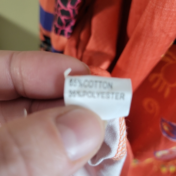 Womans Unbranded Cotton Poly blend Long Sleeve Fun Print Coral/Blue/Black S 3X - Picture 8 of 9